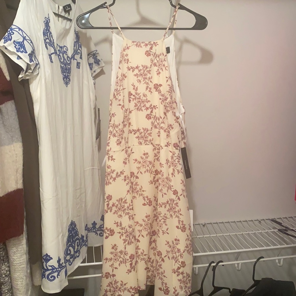Lulu’s skater dress, halter top.